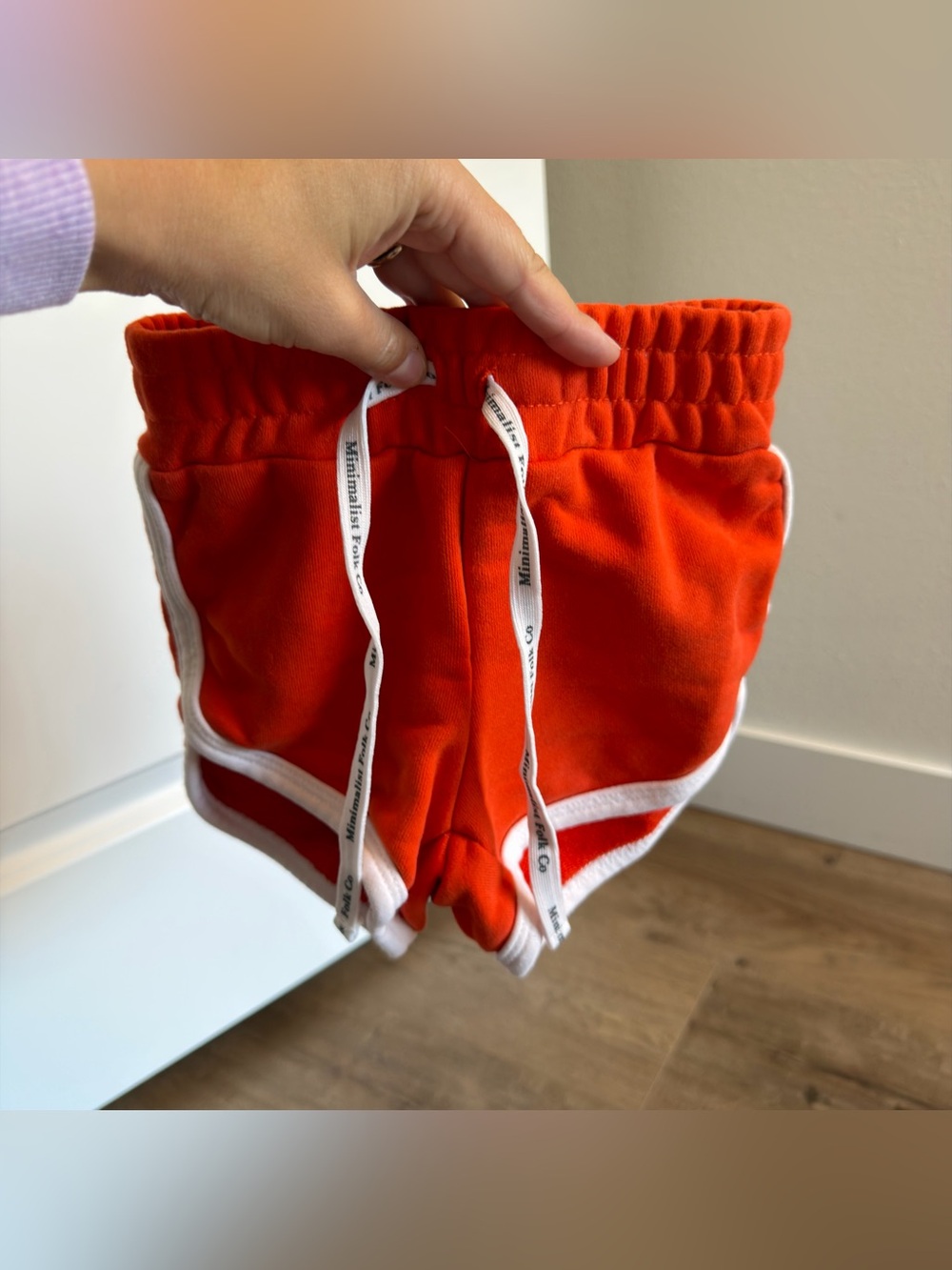 Minimalist Folk Co Red Track Shorts White Contrast Trim Size 5 Years Unisex Kids